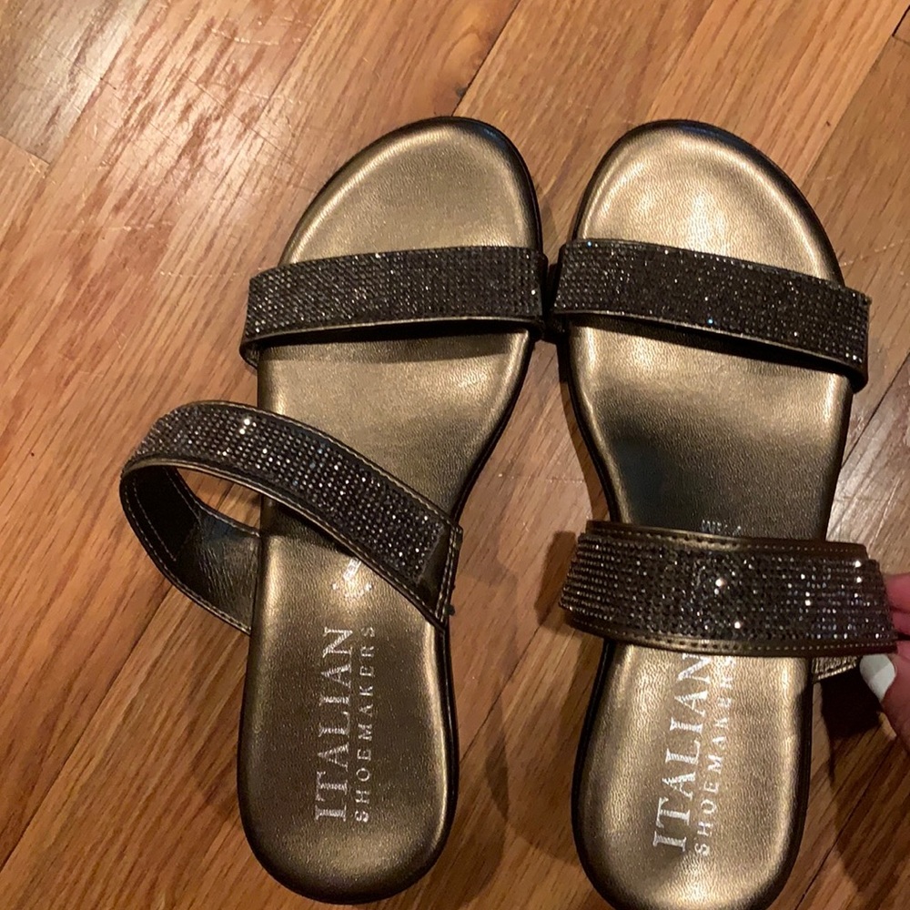 Italian shoemakers sandals with rhinestones